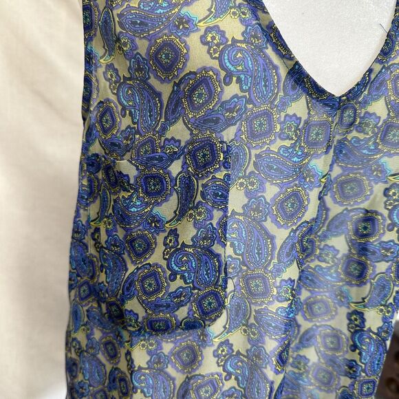 Show Me Your Mumu Size Small Paisley Print V-‎ Neck Sleeveless Tunic Top Hi-low - Picture 3 of 8